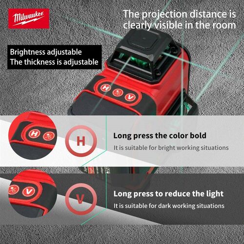 Milwaukee Laser Level Green 16 Lines 4D Self Leveling 360 Ho