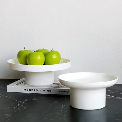 Nordic Plastic Acrylic Round Storage Tray Tea Food Dishes Dr