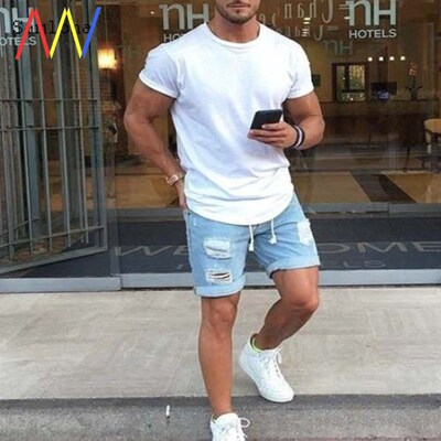 trousers for Ripped shorts men Denim Jeans short pants man