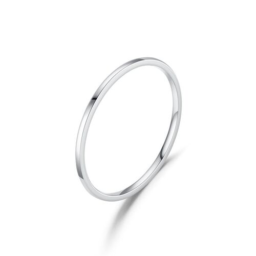 2MM Thin Titanium Steel Silver color Couple Ring Smooth Simp