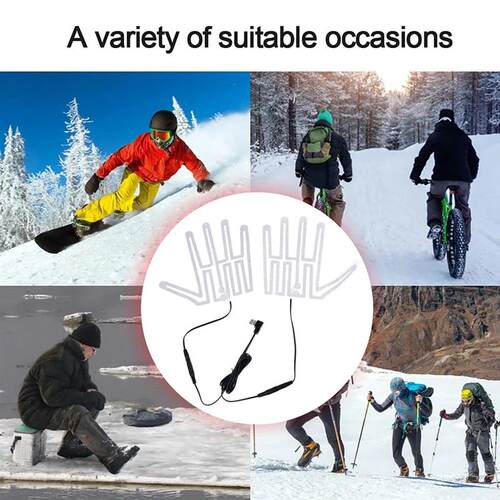 1 Pair Five-Finger Gloves Heating Pad Carbon Fiber 5V Hand W