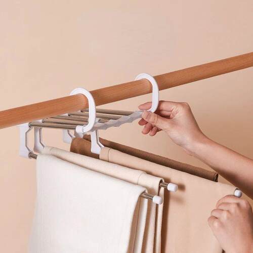 Multi-functional clothes hanger folding pants storage rack c