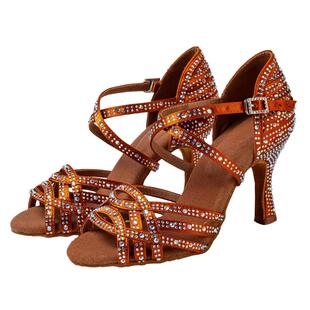 Latin dance shoes, black adult dance shoes, womens diamond