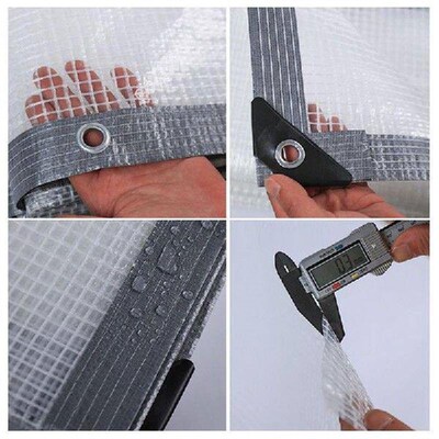 Heavy Duty Tarp 6.5 X 6.5 Ft Clear Rainproof Covering Sun