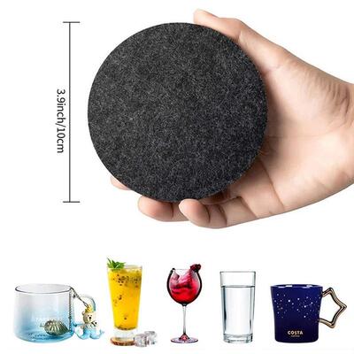 11pcs/set Round Felt Coaster Mug Cup Mat Pad Dining Table