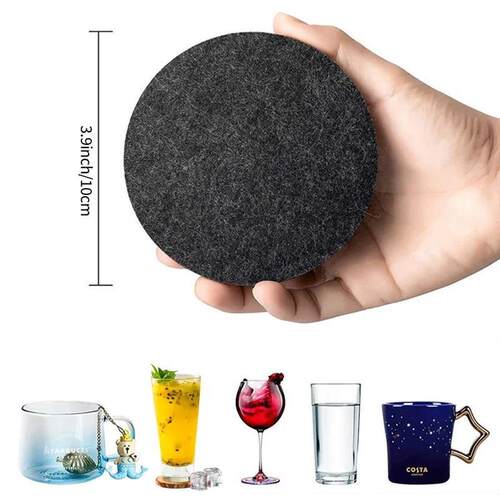 11pcs/set Round Felt Coaster Mug Cup Mat Pad Dining Table