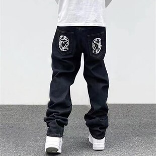 2023 Ropa Dog Print Sreetwear Men Hip Hop Baggy Jeans Pants