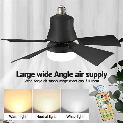 LED Ceiling Fan With Light Remote Control Dimmable 30W E27 B