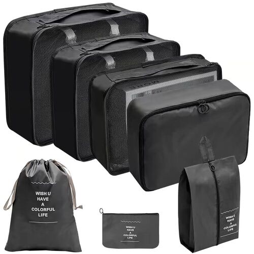 7PCS Compression Packing Cubes Travel Luggage Organizer bag