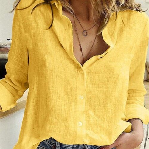 Linen Women Clothing Elegant Feminine Shirts Loose Fashion