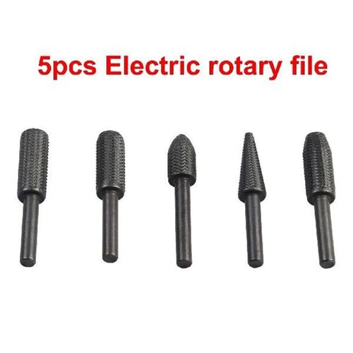 5Pcs Rotary Rasp File Set Steel File 6mm Shank Carving Bit