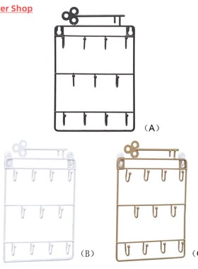 Modern Style Iron Wall Mounted 11 Hangers Hooks Key Holder C