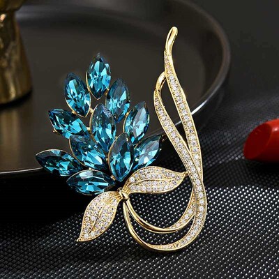 New Austrian crystal brooch micro set zircon corsage high-en