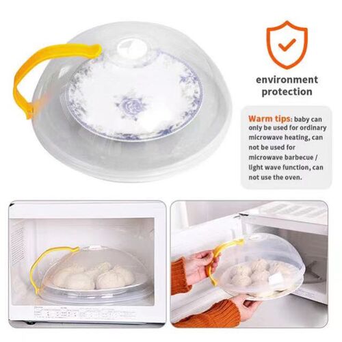 Microwave Food Anti-Sputtering Cover With Handle Heat Resist
