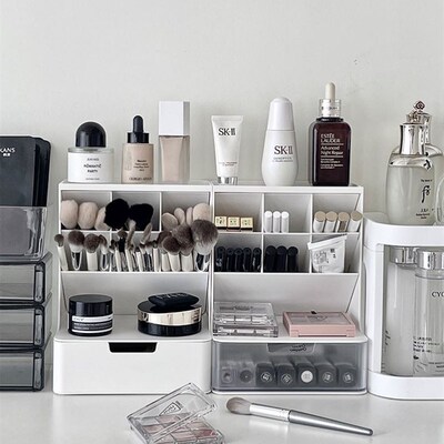 Makeup Organizer Cosmetic Storage Box Drawer Type Desktop Fi