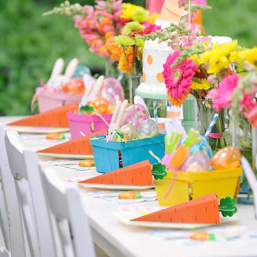 12pcs Easter Carrot Paper Candy Box Bunny Rabbit Cookie Snac