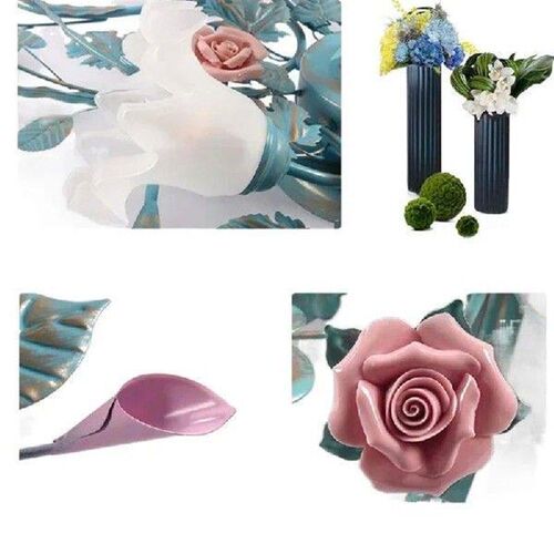 Romantic Warm Flower Ceiling Lights Iron Princess Bedroom