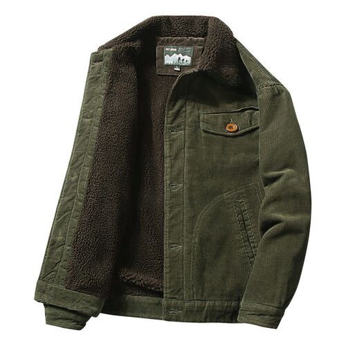 Men Clothing 2023 Winter New Corduroy Mens Cotton-padded Co