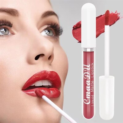 CmaaDu 1 Pcs Matte Lip Gloss Liquid Lipstick- Lip Stains wit