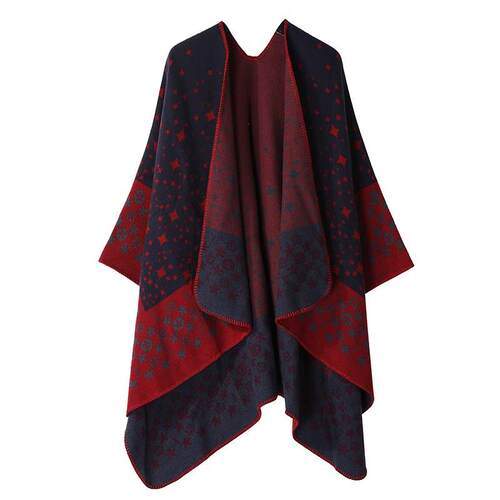 Winter Thick Cashmere Shawl Long Gradient Tiedye Fringed Sca