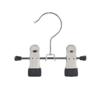 B59A12Pcs Adjustable Stainless Steel Shoe Rack Pants Folder