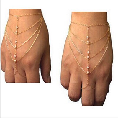 Finger ring hand chain Bracelet Punk Bangles For Women gifts