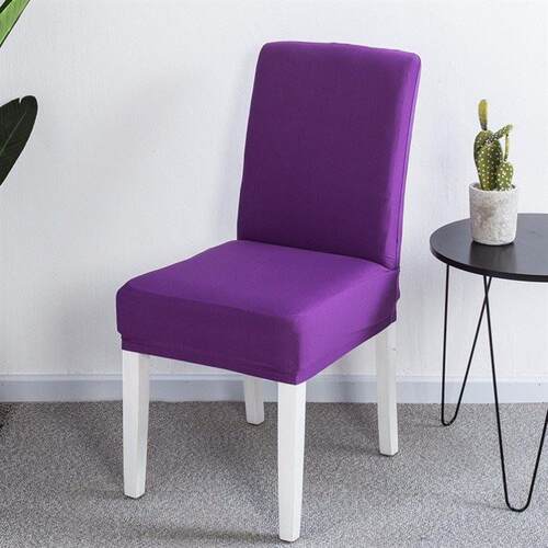 Solid color elastic conjoined chair dining room stool cover