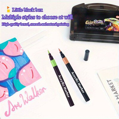 12/24/36/48 Colors Art Acrylic Markers Waterproof For Painti