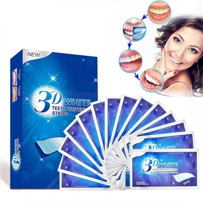 3D WHITE Teeth Whitening Stripes tooth Bleaching Tool 牙齿贴