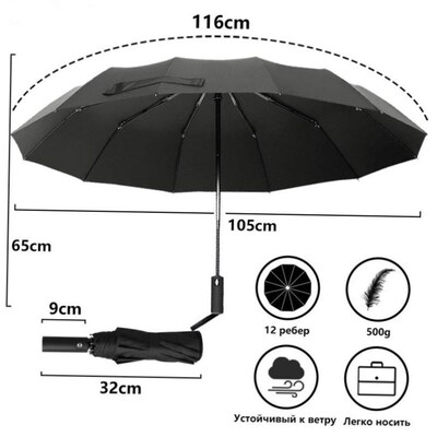 Strong Wind Resistant 12K Automatic Umbrella Rain Women Wi