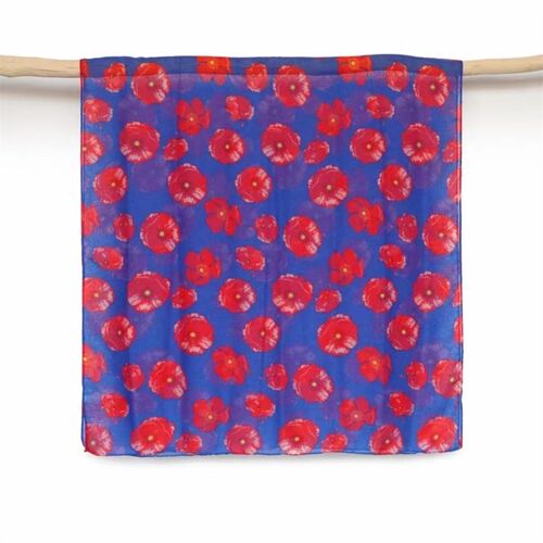 Poppy Print Scarf Female Floral Pattern High Quality Shawls
