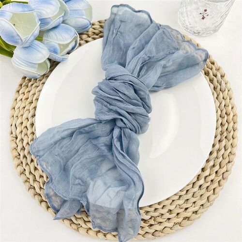 6PCS Pink Gauze Cheesecloth Napkin Table Placemats Setting D