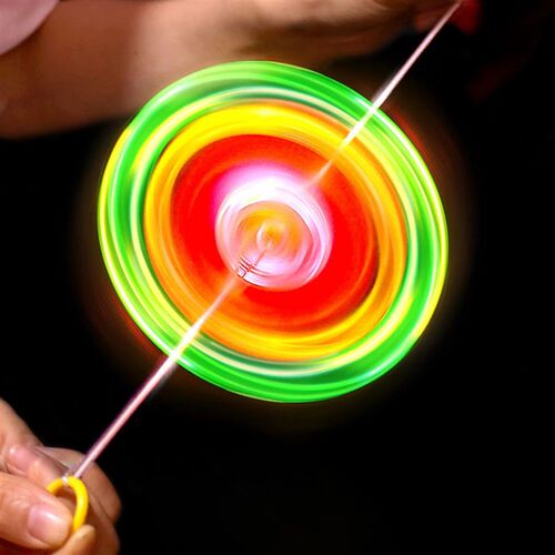 5Pcs Hand Pull Luminous Flashing Rope Flywheel Toy Led Light