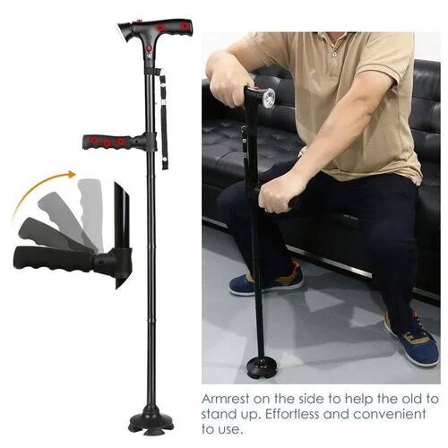Collapsible Telescopic Folding Elder Cane LED Walking Trusty