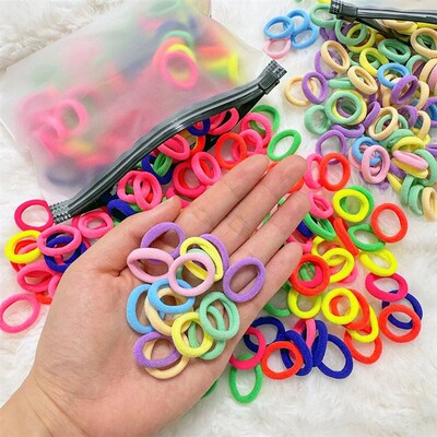 50/100/300Pcs Ealstic Basic Nylon Hair Ties for Girls tail H