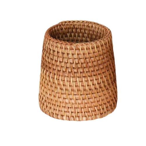 Handmade Rattan Storage Box Cosmetic Pen Holder Tea