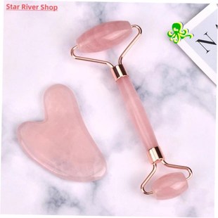 Pink Gua Sha Roller Massager Rose Resin Scraping Facial Skin