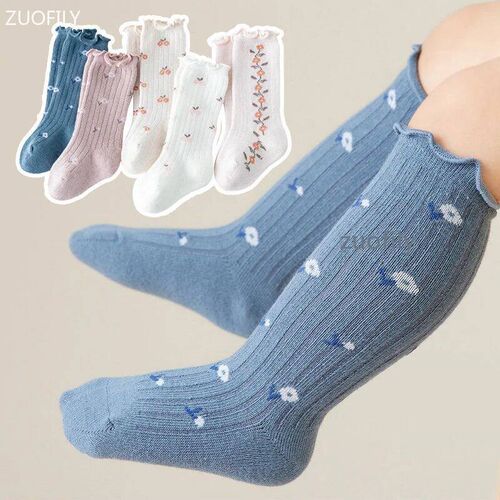 Spring Baby Ruffle Girls Socks Knee High Long Sock Kid Soft