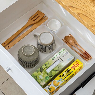 Drawer Organizer Storage Box Plastic Sundries Container Divi