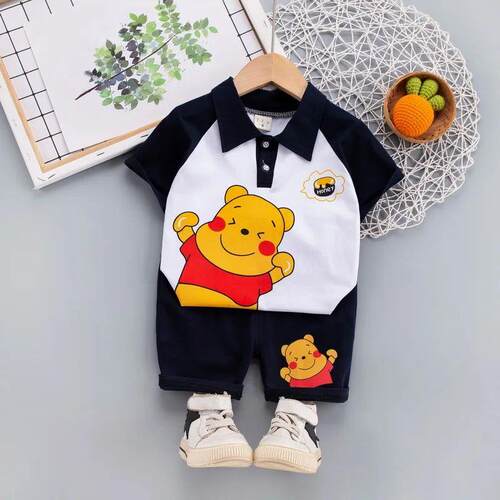 Summer Children Cotton Baby Boy Girl Clothes Cartoon Bear T