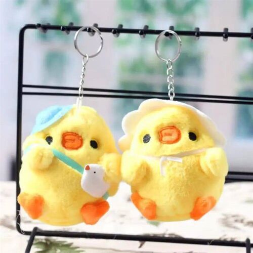 1Pcs Cute Little Yellow Chicken Pendant Plush Stuffed Toy Mi