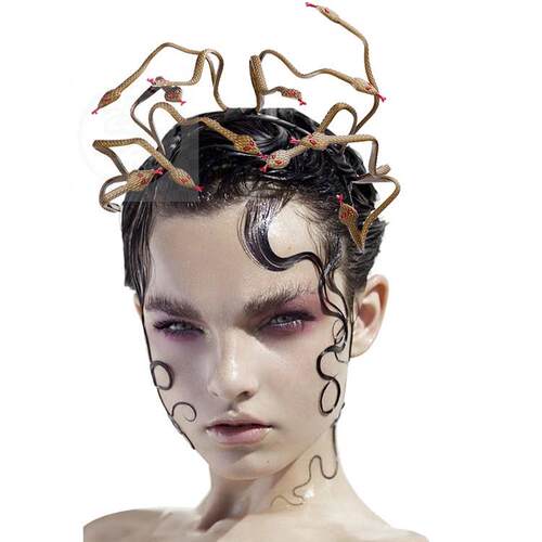 。Halloween Mardi Gras Carnival stage props headdress Medusa