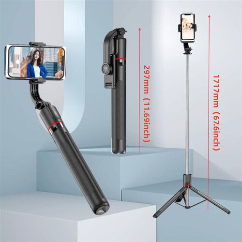 2025 New 1717mm 360  rotation Wireless Selfie Stick Tripod
