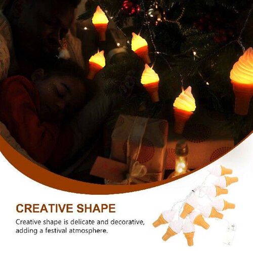 Sundae Shaped LED Lights Ice Cream String Decor Holiday
