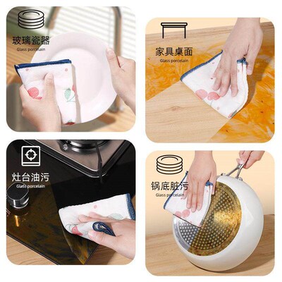 Thickened and enlarged wood pulp fiber dishwashing cloth, sp