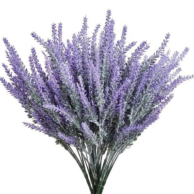 Artificial Flowers Flocked Plastic Lavender Bundle Fake Plan