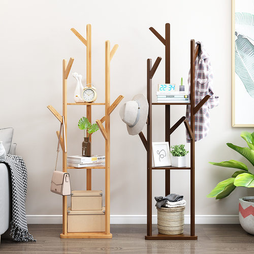 Simple wooden clothes rack bedroom coat hanger  stand衣架