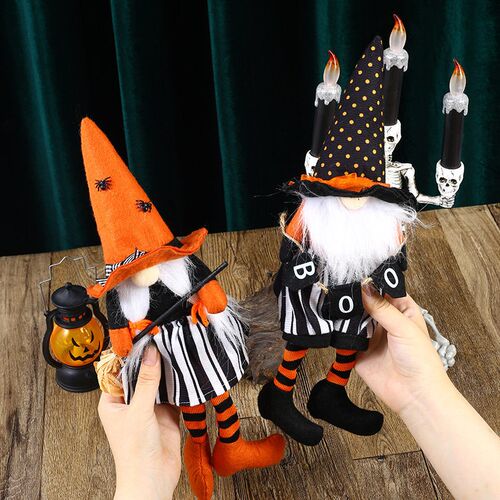 New Halloween Broom Witch Black Pull Flag Long Legs High Ha