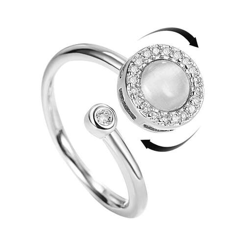 Anti Stress Anxiety Ring For Women Satinless Steel Sunflower