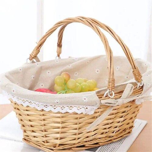 Gift Flower Girl Basket For Kids Woven Wicker Flower Picnic